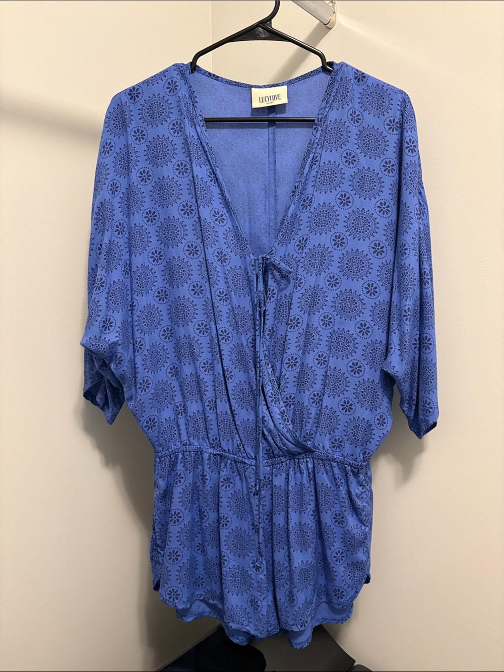 Botique Blue Patterned Romper